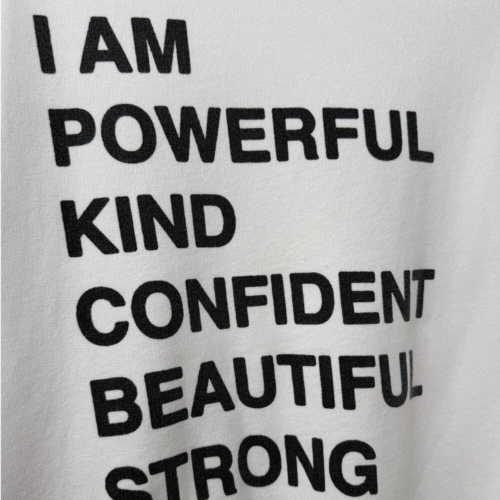 Anine Bing White Graphic Sweatshirt I Am Powerful Quote Crewneck Pullover XS - Picture 6 of 13